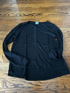 stars above Black Knit Henley Top